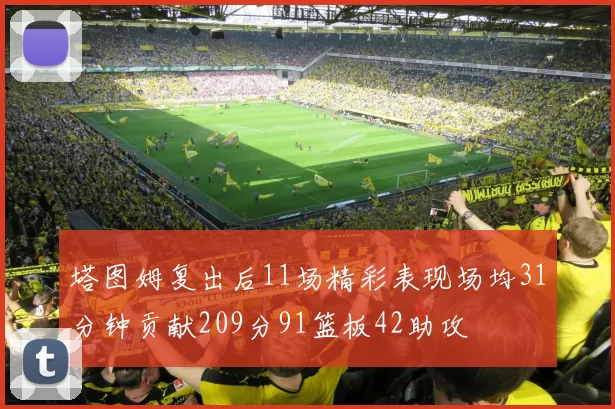 塔图姆复出后11场精彩表现场均31分钟贡献209分91篮板42助攻